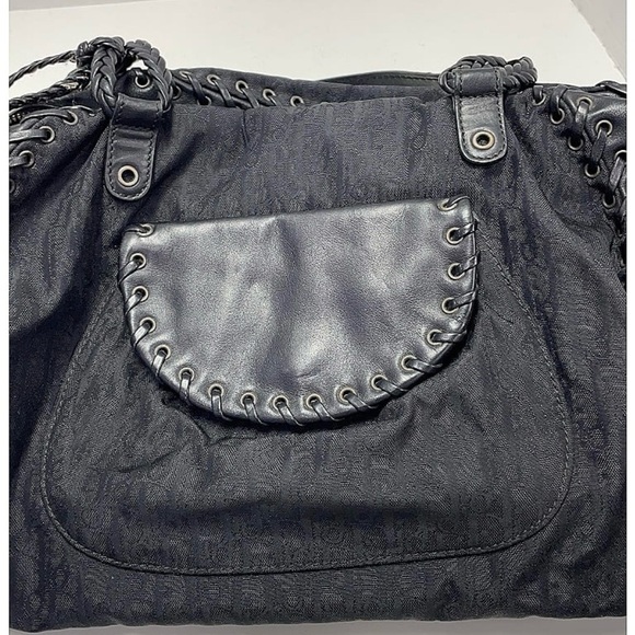CHRISTIAN DIOR Monogram Ethnic Shoulder Bag Black - Picture 12 of 13